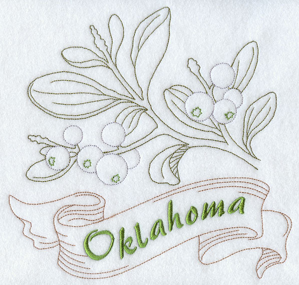 Oklahoma - Mistletoe (Redwork)