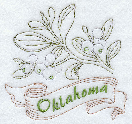 Oklahoma - Mistletoe (Redwork)