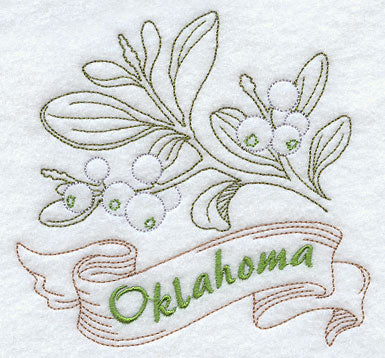 Oklahoma - Mistletoe (Redwork)