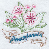 Pennsylvania - Mountain Laurel (Redwork)