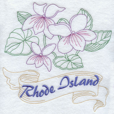 Rhode Island - Violet (Redwork)