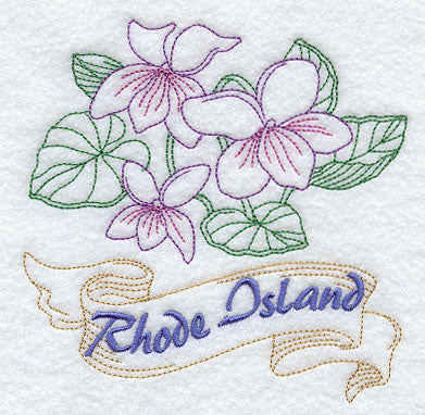Rhode Island - Violet (Redwork)