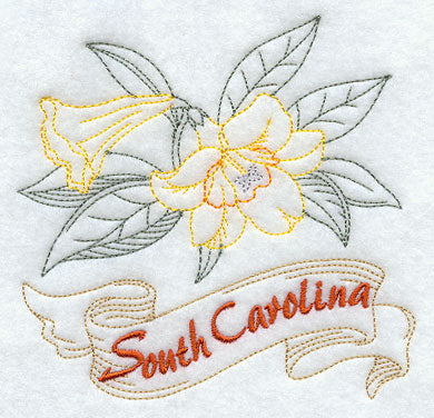 South Carolina - Carolina Jessamine (Redwork)