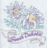 South Dakota - Pasque Flower (Redwork)