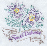 South Dakota - Pasque Flower (Redwork)