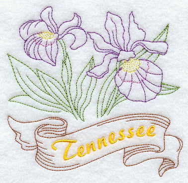 Tennessee - Iris (Redwork)