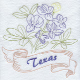 Texas - Bluebonnet (Redwork)