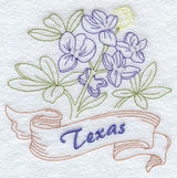 Texas - Bluebonnet (Redwork)