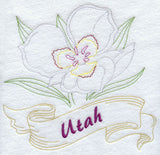 Utah - Sego Lily (Redwork)