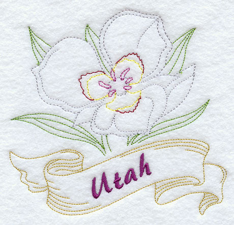 Utah - Sego Lily (Redwork)