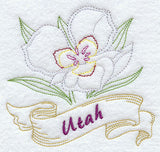 Utah - Sego Lily (Redwork)
