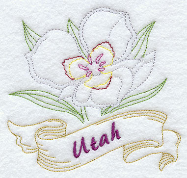 Utah - Sego Lily (Redwork)