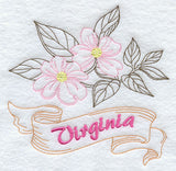 Virginia - Dogwood (Redwork)
