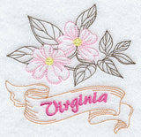Virginia - Dogwood (Redwork)