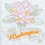 Washington - Rhododendron (Redwork)