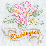 Washington - Rhododendron (Redwork)