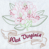 West Virginia - Rhododendron (Redwork)