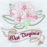 West Virginia - Rhododendron (Redwork)