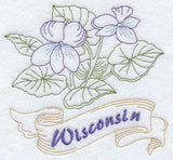 Wisconsin - Wood Violet (Redwork)