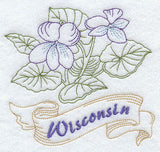 Wisconsin - Wood Violet (Redwork)