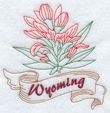Wyoming - Indian Paintbrush (Redwork)