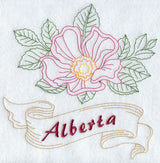 Alberta - Wild Rose (Redwork)