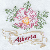 Alberta - Wild Rose (Redwork)