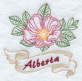 Alberta - Wild Rose (Redwork)