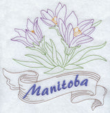 Manitoba - Prairie Crocus (Redwork)