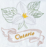 Ontario - White Trillium (Redwork)