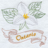 Ontario - White Trillium (Redwork)