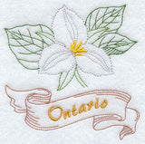 Ontario - White Trillium (Redwork)