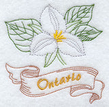 Ontario - White Trillium (Redwork)