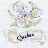 Quebec - Blue Flag Iris (Redwork)