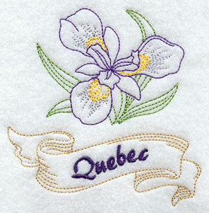 Quebec - Blue Flag Iris (Redwork)