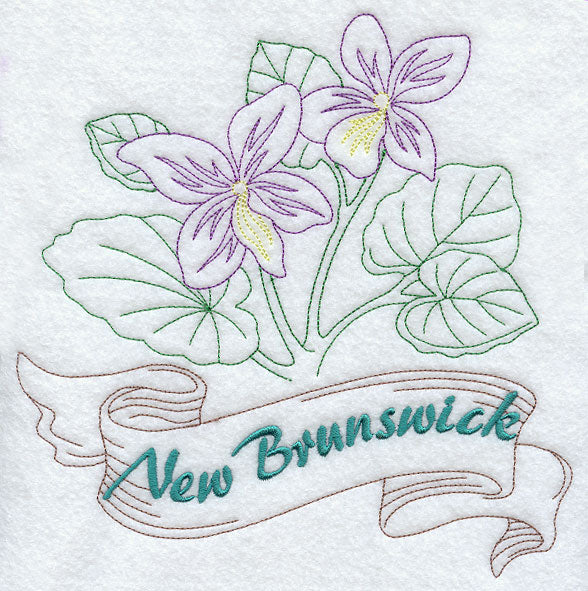 New Brunswick - Purple Violet (Redwork)