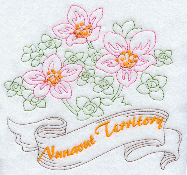 Nunavut - Purple Saxifrage (Redwork)