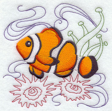 Clownfish Under the Sea Square