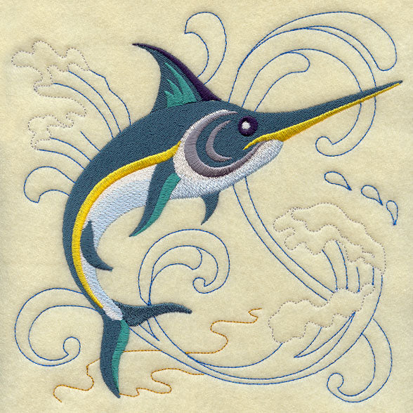 Swordfish Under the Sea Square