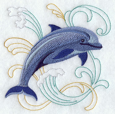 Dolphin Under the Sea Square