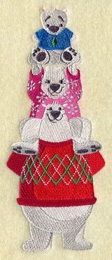 Polar Bears in Sweaters Stack