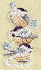 Festive Flock of Chickadees Stack