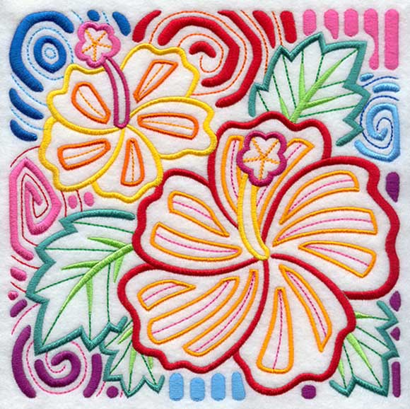 Mola Hibiscus Square