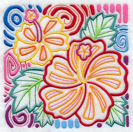 Mola Hibiscus Square