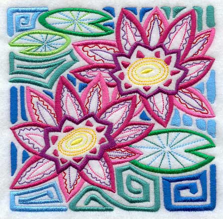 Mola Panama Pacific Water Lily Square