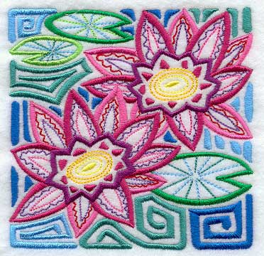 Mola Panama Pacific Water Lily Square