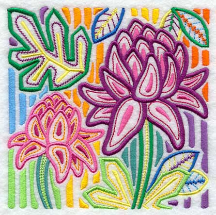 Mola Torch Ginger Flower Square – Embroidery Library