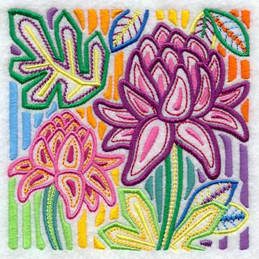 Mola Torch Ginger Flower Square – Embroidery Library