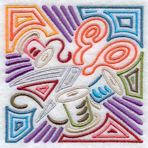 Mola Scissors and Thread Square