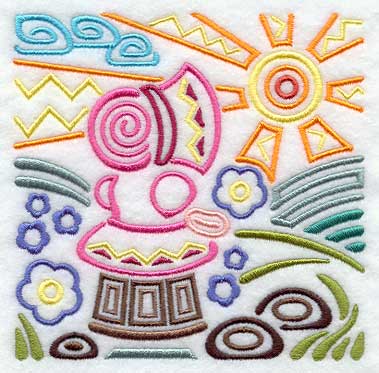 Mola Sunbonnet Sue Square